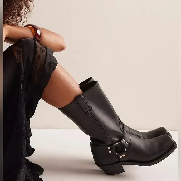 Frye Harness 12R Boots Black - Picture 2 of 13